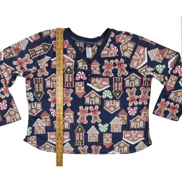 Disney Mickey Mouse Gingerbread House Two-Piece Pajama Set Sleepwear Womens 3X - Picture 9 of 11